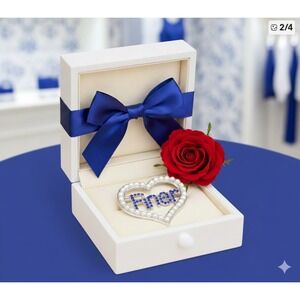 Zeta Phi‎ Beta Brooch "Finer" Rhinestone Pin